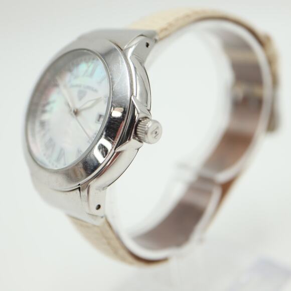 Swiss Legend South Beach MOP Watch 36mm Silver Tone White Leather w New Battery main image 8